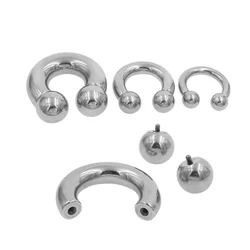 1pc Laege PA Ring Horseshoe Circular Barbell Stainless Steel Earring Nose Ring 0G 2G 4G 6G 8G 12G Body Jewelry for Men Women