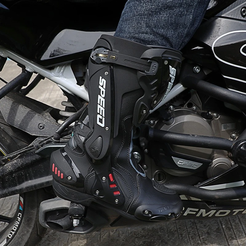 

2025 New All Season Motorbike Boots High Top Anti Slip Crash Resistant Motorcycle Road Riding Shoes Knight Gear