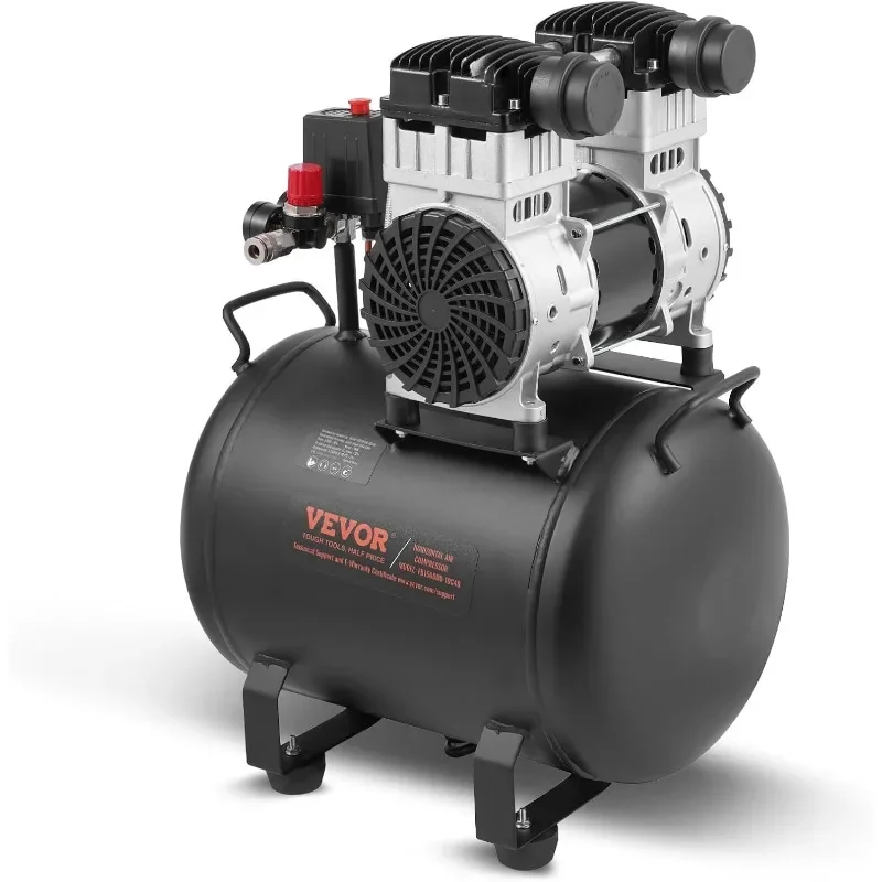 

VEVOR Air Compressor, 10 Gallon Steel Tank, 2HP 5.3 CFM@90 PSI Oil Free Air Compressor & Max. 125PSI Pressure