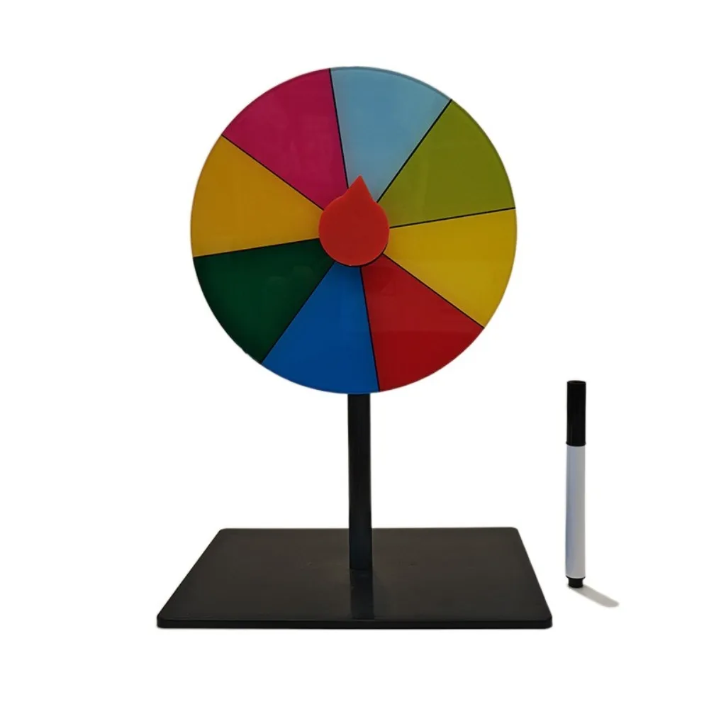 

ABS Reusable Fortune Wheel Interactive Spin Wheel Color Roulette Wheel Assembly Stable Base Table Prize Turntable Birthday Party