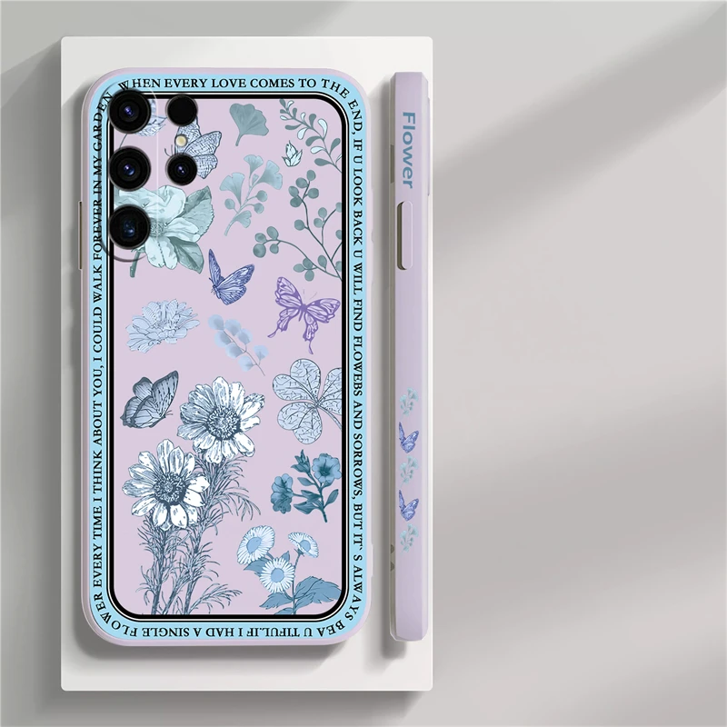 Funda de silicona con flores para Samsung Galaxy S23 S22 S21 Plus S10 Lite S8 S9 S10 Plus Note 20, funda suave Ultra a prueba de golpes