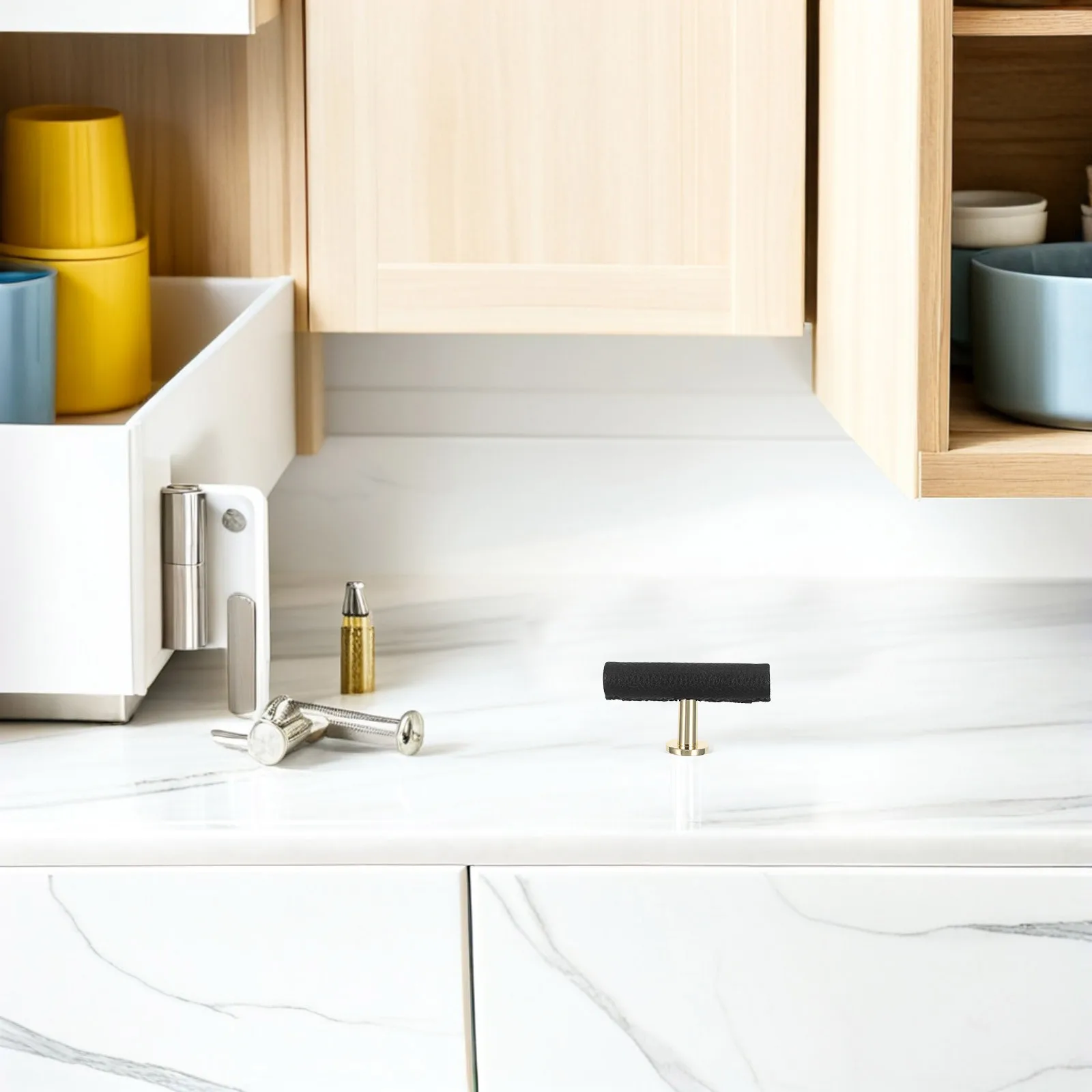 خزانة سحب T على شكل مقبض درج سبائك الزنك Pu نمط خمر للمطبخ الحمام خزانة غرفة النوم #2