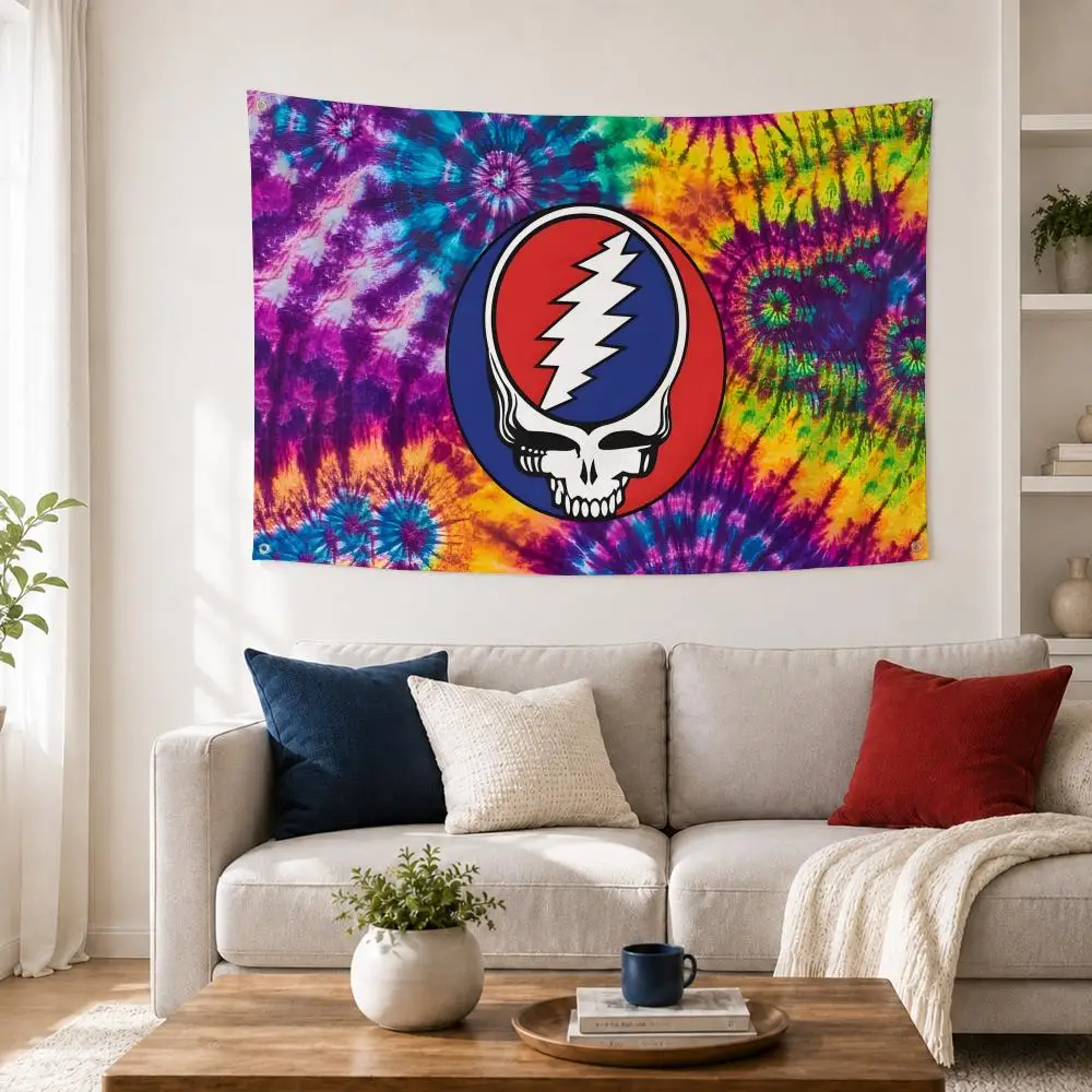 Band G-Grateful D-Dead Flags Home Bedroom Wall Flag, Outdoor Concert Background Art Banner