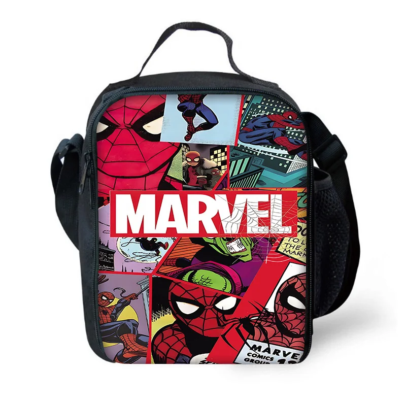 Marvel Super SpiderMan Child Insulated Large Capacity Bag for Boy Girl Student Outdoor Picnic Resuable Thermal Cooler Lunch Box