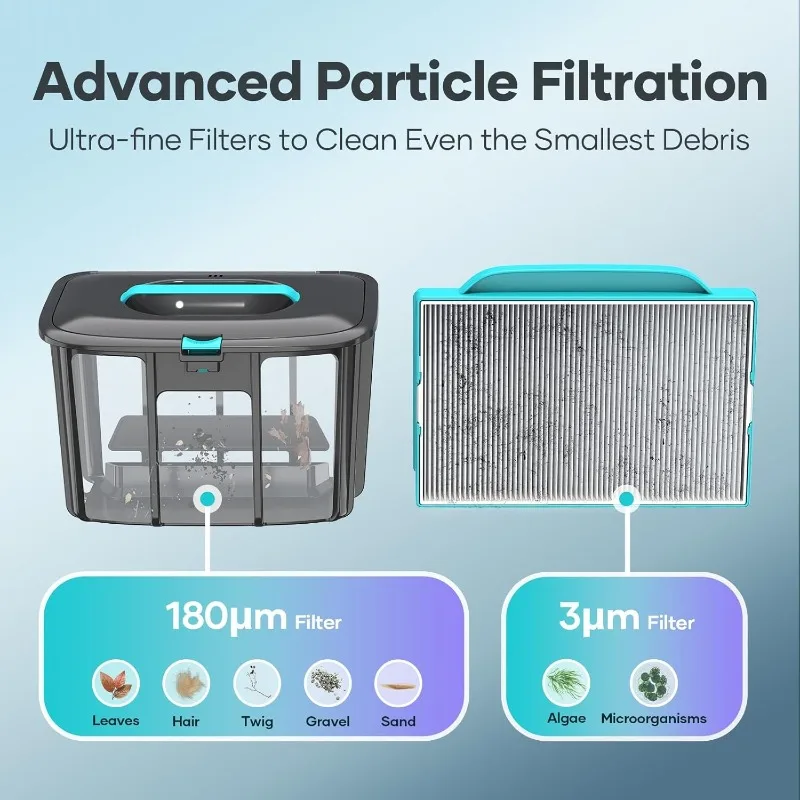 منظف حمام السباحة الآلي اللاسلكي AIPER Scuba E1، ترشيح متقدم، محرك ثلاثي، مثالي لحمامات السباحة فوق الأرض حتى 1,100 قدم مربع