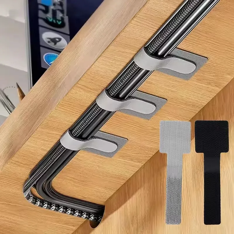 New Reusable Cable Ties Velcro Ties Self-Adhesive Power Cord Cable Holder Adjustable Cord Storage Desktop Organiser Manager