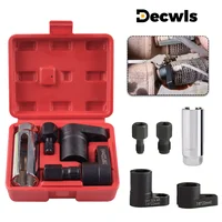 Juego de 5 llaves de tubo profesionales para sensor de oxígeno automotriz, conexiones de 7/8"" (22 mm), 1/2"" y 3/8"", herramientas de reparación para instalación y extracción de sensor de oxígeno automotriz