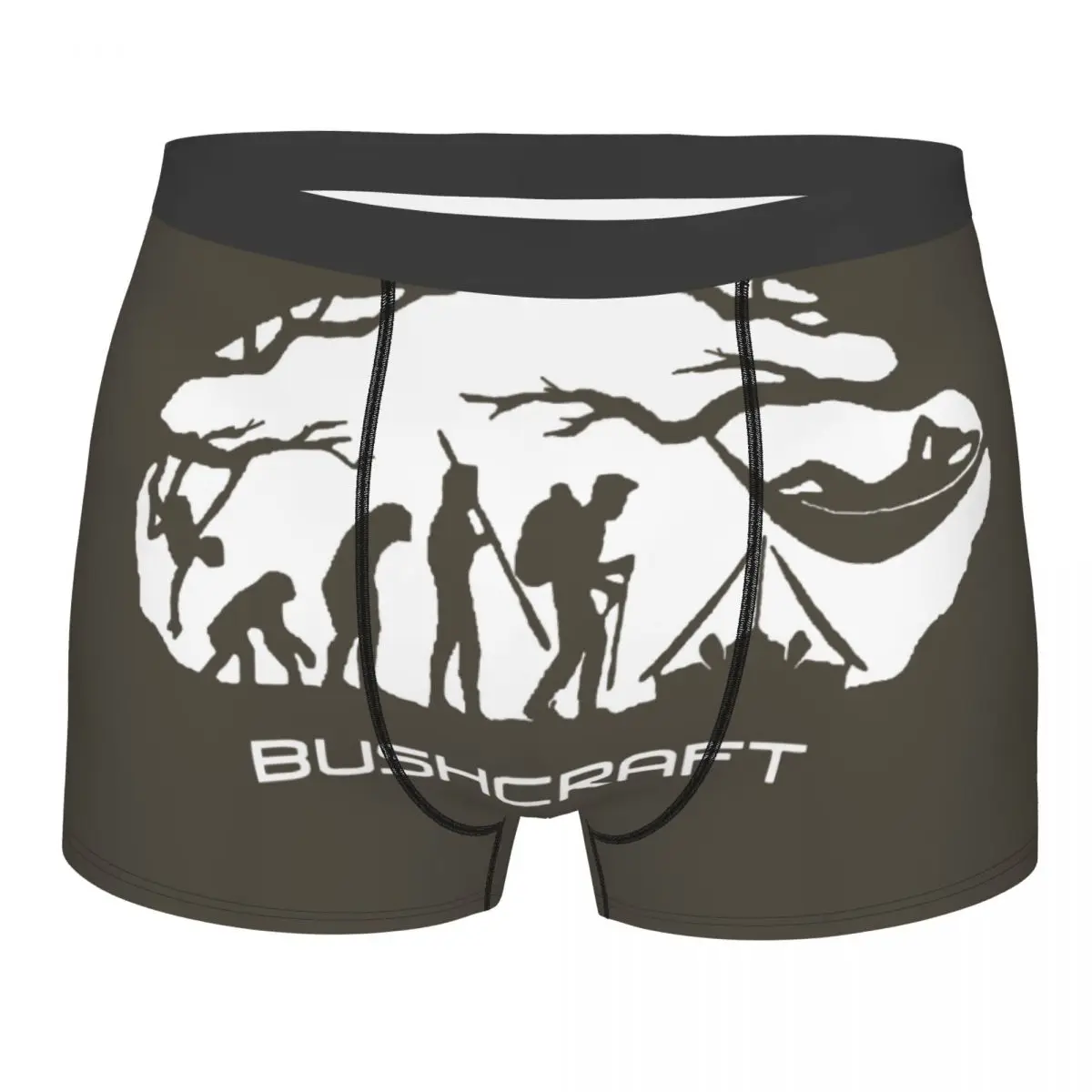 

Man Bushcraft Survival Hammocking Evolution Print Underwear Camping Mountain Travel Wild Boxer Briefs Shorts Panties Underpants