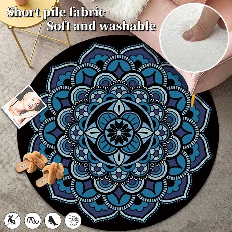 

Vintage Persian Carpet Datura Large Area Round Rugs Washable Decoration Bedroom Soft Rug Chair Floor Mats Coffee Tables Carpets