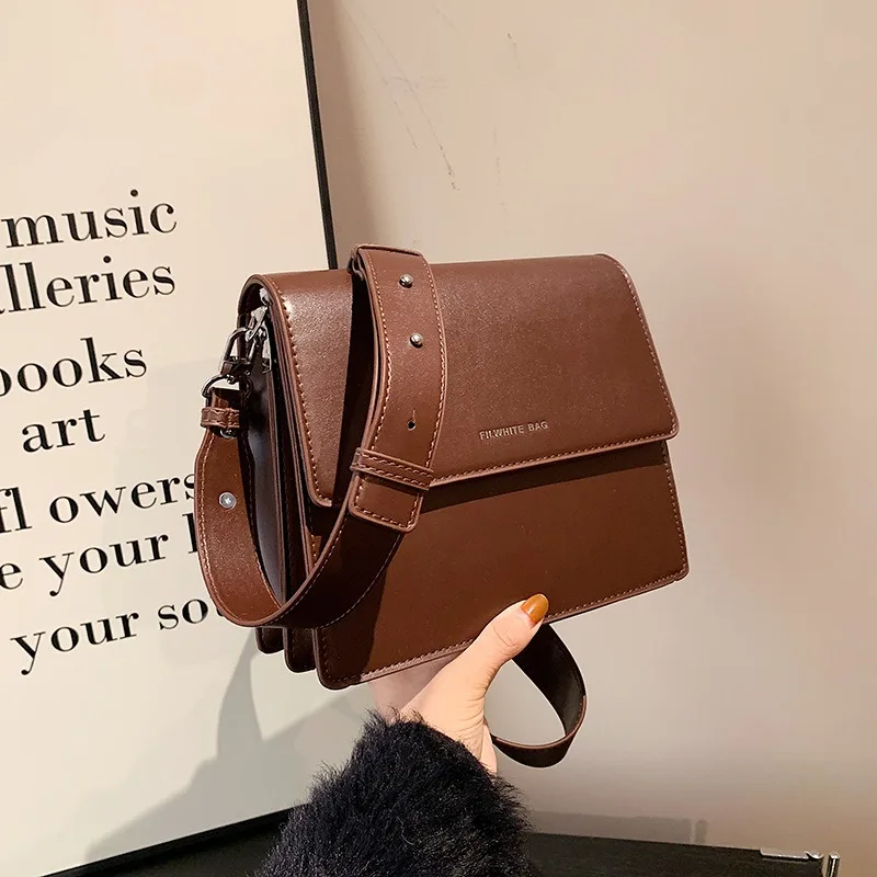 Crossbody Bags for Women New PU Leather Solid Color Classic Design Square Flap Bag Casual Commuting Business Travel All-match