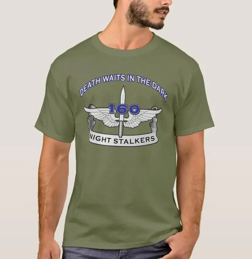 

160th SOAR Death Waits In The Dark Men T-Shirt Short Sleeve Casual 100% Cotton O-Neck Summer Shirts
