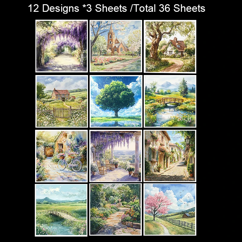 Paquete de 36 hojas de papel para álbum de recortes de 6 x 6 pulgadas: impresiones artísticas para álbumes de recortes, origami y planificador, papel de decoración DIY más vendido