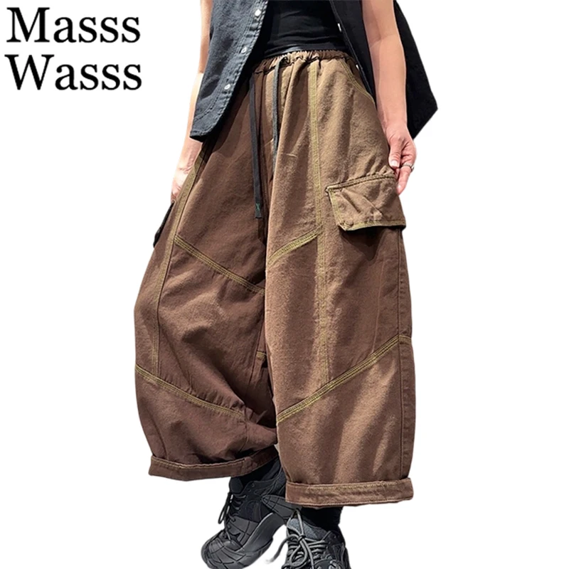 

Модные классические брюки Masss Wasss Spring 2026 в корейском стиле, роскошная женская одежда, свободные брюки для отдыха с эластичным поясом