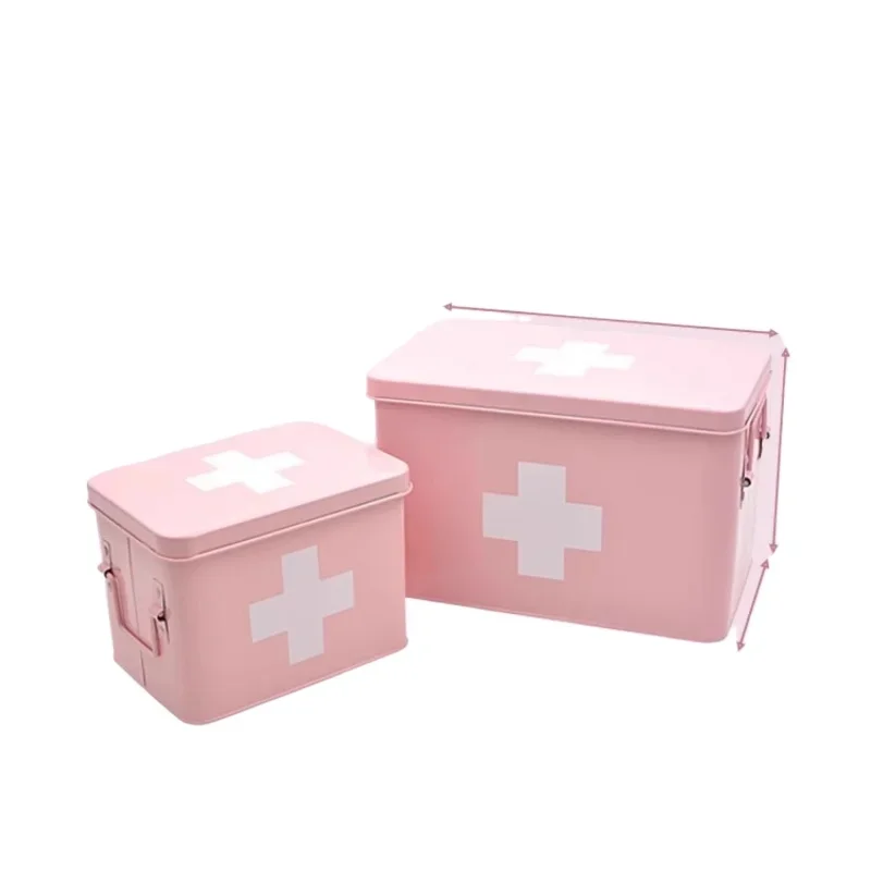 Pink Multi-Layer Storage Organizer Box, Large Capacity Medicine Cabinet, Aesthetic Decor for Home Girls Room