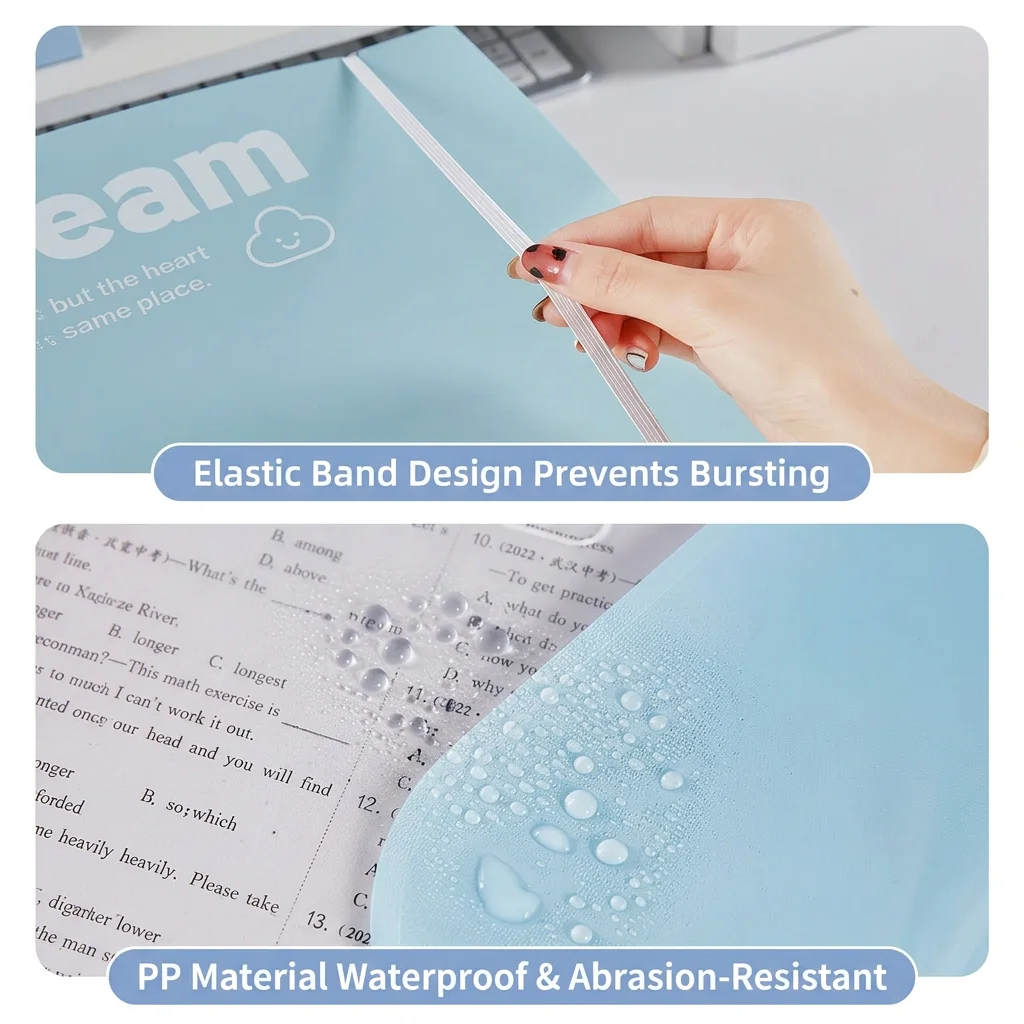 

Document Storage Folder Wear-Resistant Waterproof Document Organizer A4 Loose-Leaf Binder Waterproof Multi-Hole Clear Binder