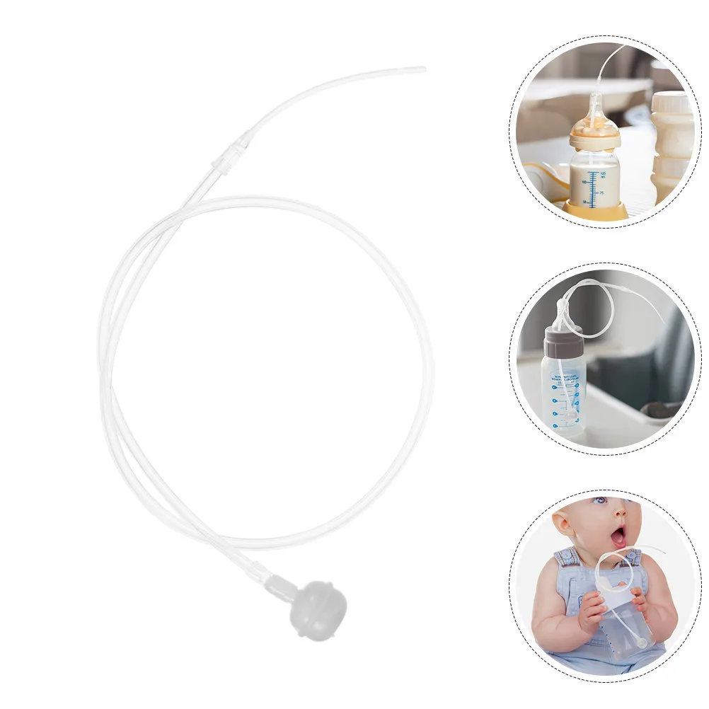 2Pcs Lactation Tube for Breastfeeding Aid Nursing Supplementer Tube Compatible with Any Baby Bottle Prevents Backflow Reusable