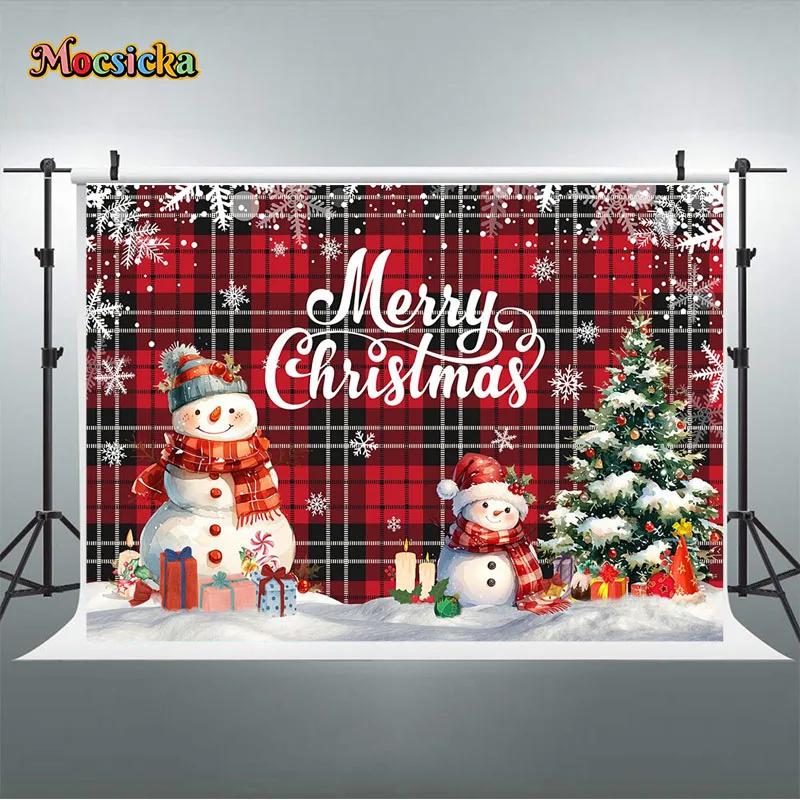 Mocsicka-خلفية التصوير الفوتوغرافي لعيد الميلاد ، رجل الثلج ، شجرة ، زخرفة الحفلات ، صورة عائلية ، خلفيات ، مستلزمات الاستوديو