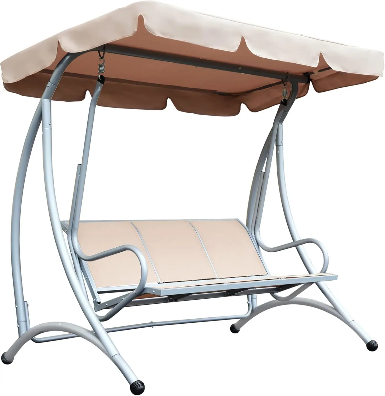 Adjustable Canopy, Breathable Seat, and Steel Frame for Garden, Poolside, Backyard, Beige