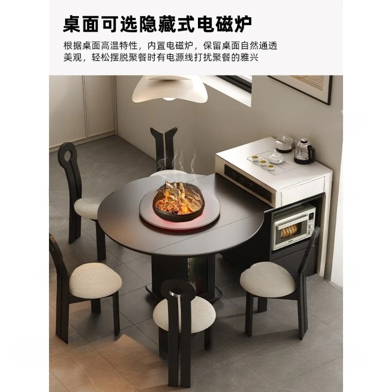 Island table integrated household retractable multi-function square and round dual-purpose small apartment storage simple