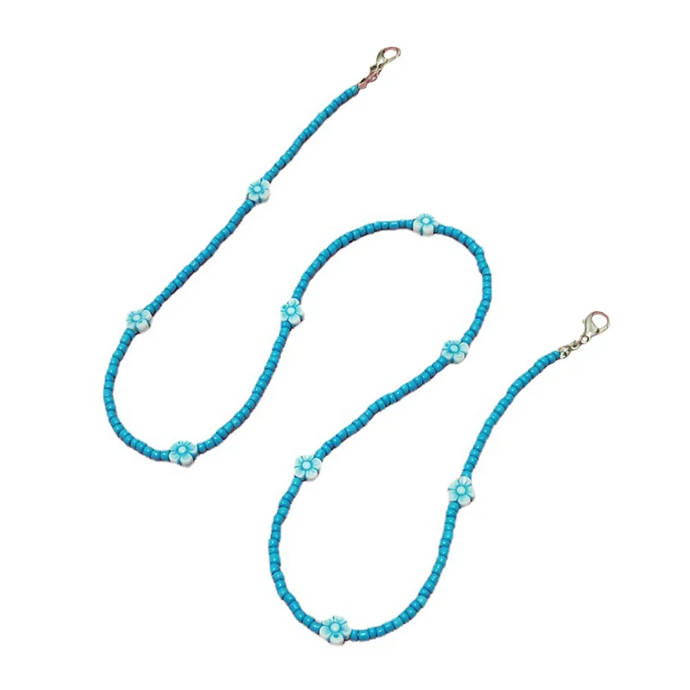 Bohemian Mask Lanyard Chain Multifuntional Beaded Glasses Strap Holder Face Mask Retainer Anti-Lost Hanging Necklace