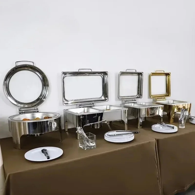 Wholesale High Quality Hotel Restaurant Kitchen Equipment Big Capacity Stainless Steel Stove Food Warmer Buffet Chafing Dish