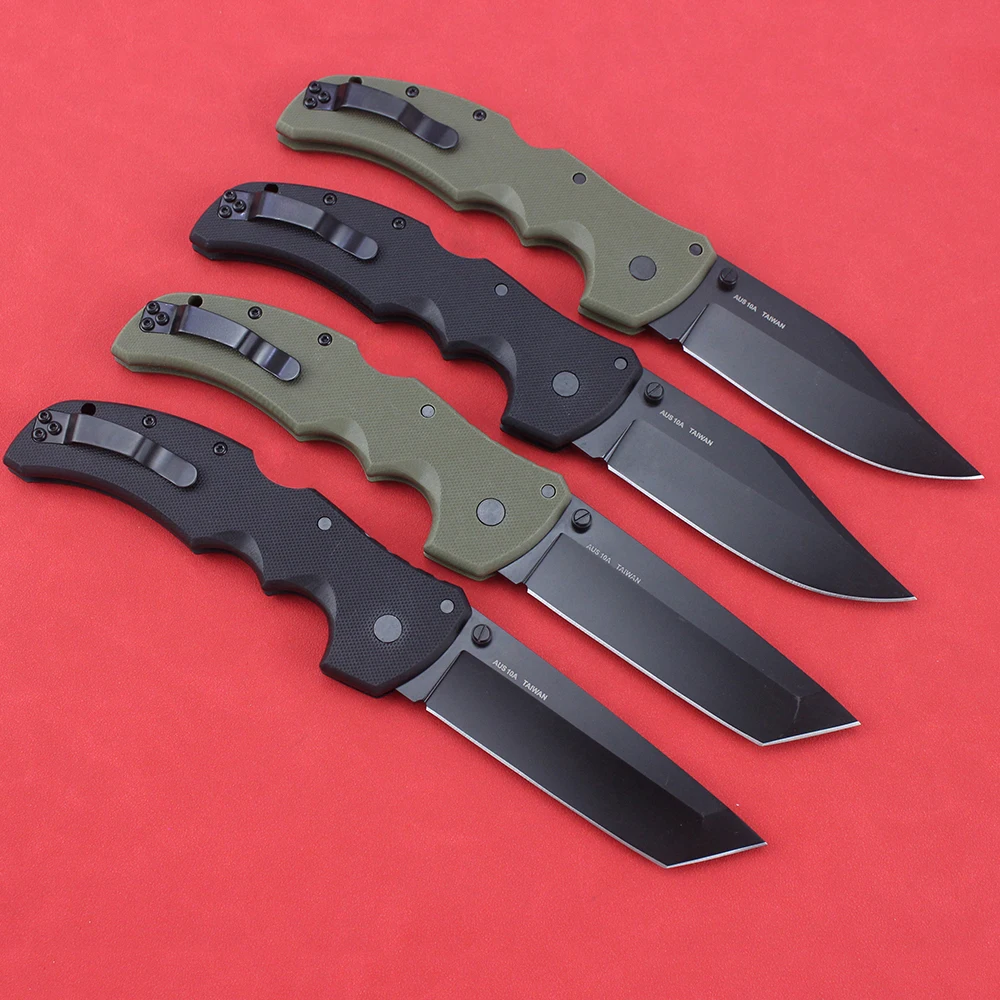 Tactical Tanto RECON 1 Cold Folding Knife AUS10A Steel ​Blade G10 Handle Outdoor Survival Multi Tools Camping Pocket EDC Knives