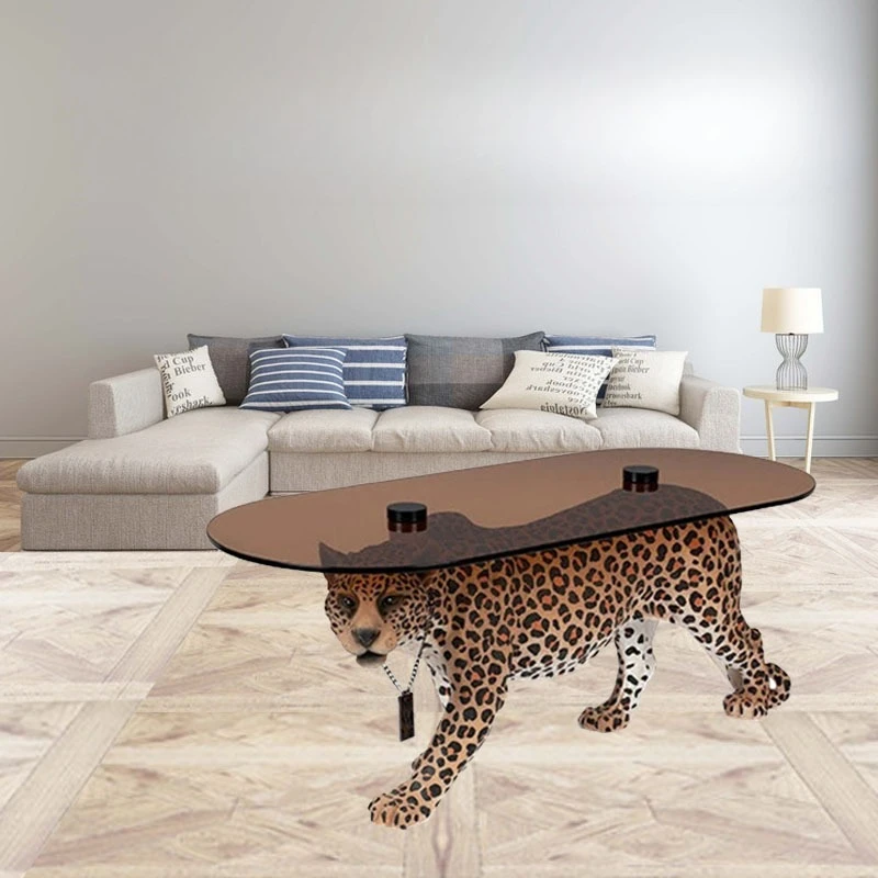 

Simple coffee table, special-shaped glass Internet celebrity coffee designer personalized creative animal living room home