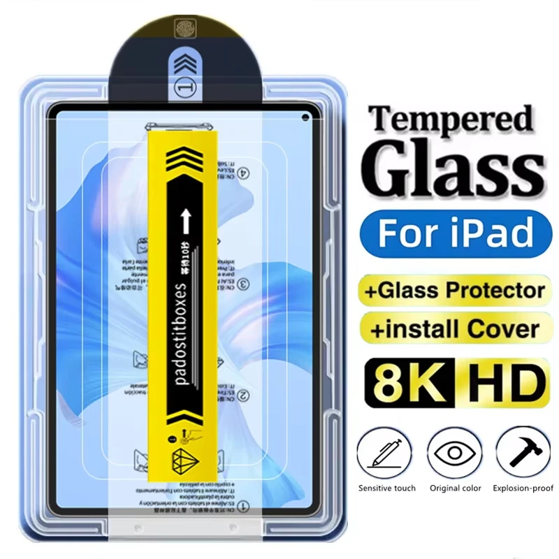 HD Tempered Glass For iPad Air 13 11 5 4 3 M3 M2 Pro 13 11 M5 M4 12.9 A16 11th 2025 10 9 10th 9th Gen Mini 7 6 Screen Protector
