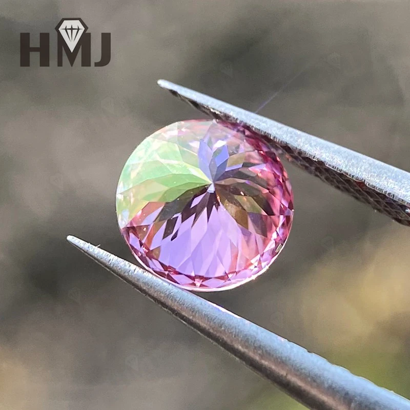 Moissanit-Diamant, mehrfarbig, rund, 100 Facetten, mit GRA-Zertifikat, DIY-Ring, Halskette, Ohrringe für die Schmuckherstellung, Großhandel – Detail 13