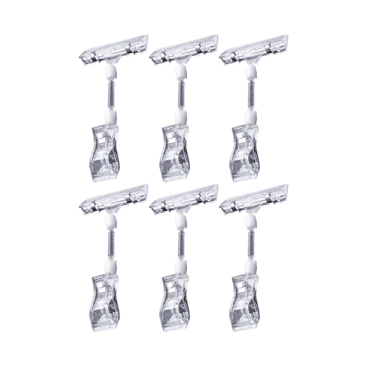 6Pcs Label Clip Double Head Clip Crystal Clip Vertical Shake Clip Disc Clip plastic price tag