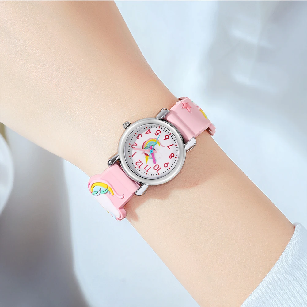 

Unicorn Children Pink Cartoon Kids Watches Precise Movement Wristwatch Kids Watch For Girls Adjustable Child Wear Small Size