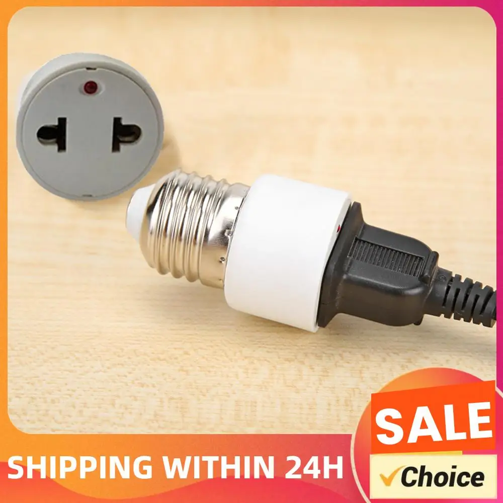 E26/E27 Light Socket To Plug Adapter Flame Retardant Bulb Base Screw Adapter EU/US Prong Outlet Plug Converter for Porch Garage