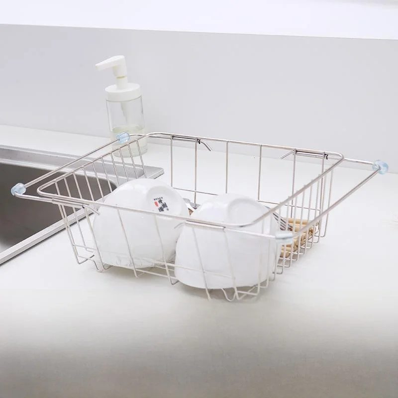 

Stainless Steel Sink Strainer Basket Kitchen Dishwashing Drain Rack Filter Kitchen Storage Shelf Dish Drainer Utility Rack