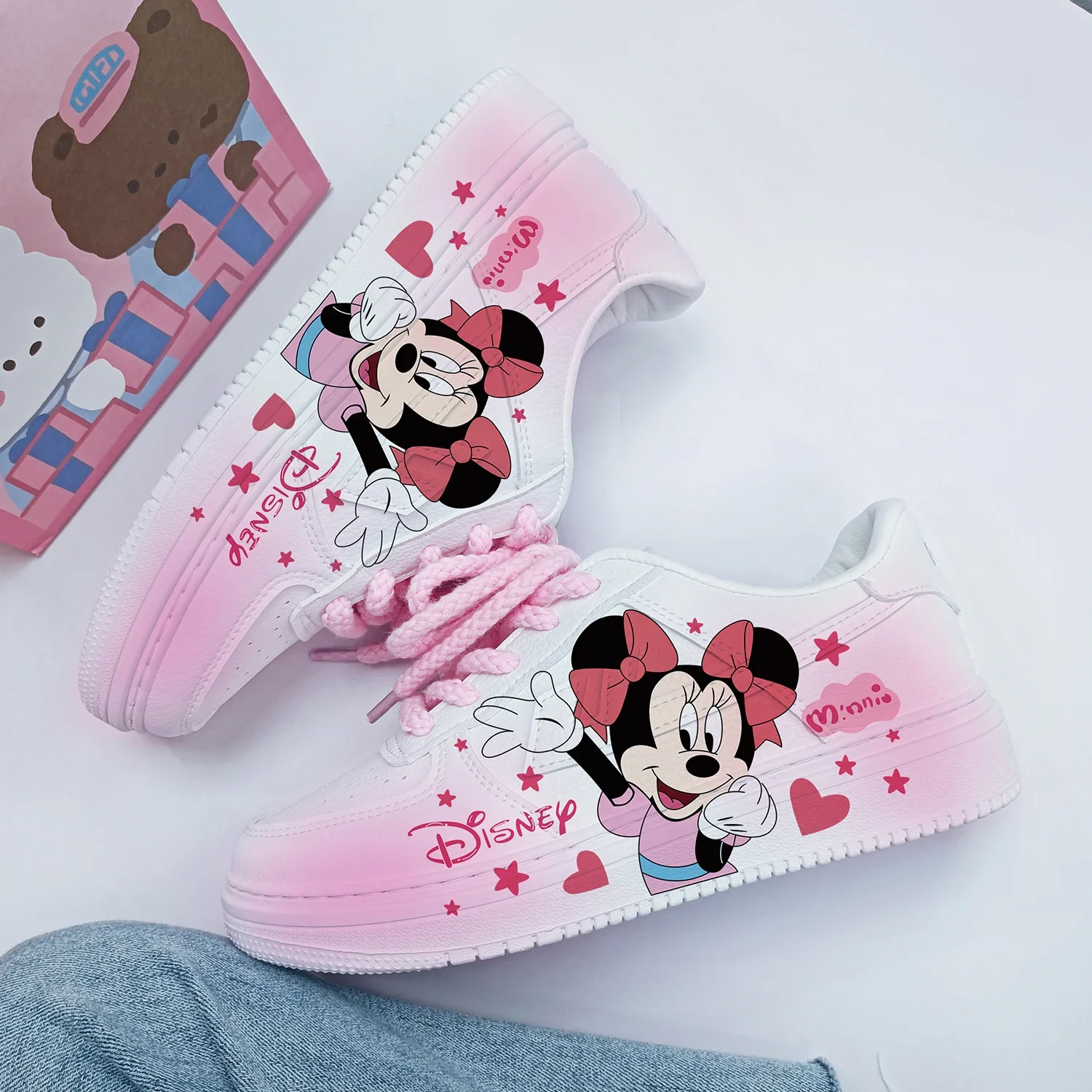 Disney Cartoon Minnie Princess Sapatos, Antiderrapante, Fundo macio, Casual, Esportes, Presente para meninas, Novo, Fofo