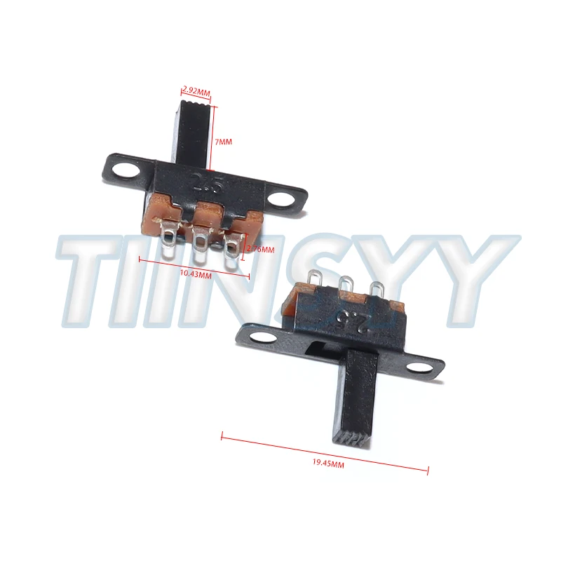 10PCS SS12F15 SS12F15VG4 Toggle Switch 3Pin 1P2T Slide Switch Handle High 4MM