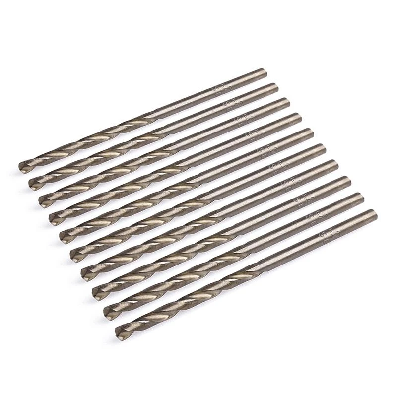 A2UD مغلف 10x HSS بتات جولة جولة شانك الحفر الحفر المعدنية 10pcs