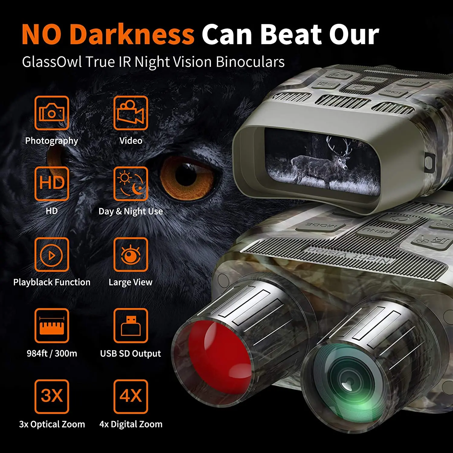 New NV3180 Binoculars Night Vision Camcorder Infrared Digital Telescope For Complete Darkness