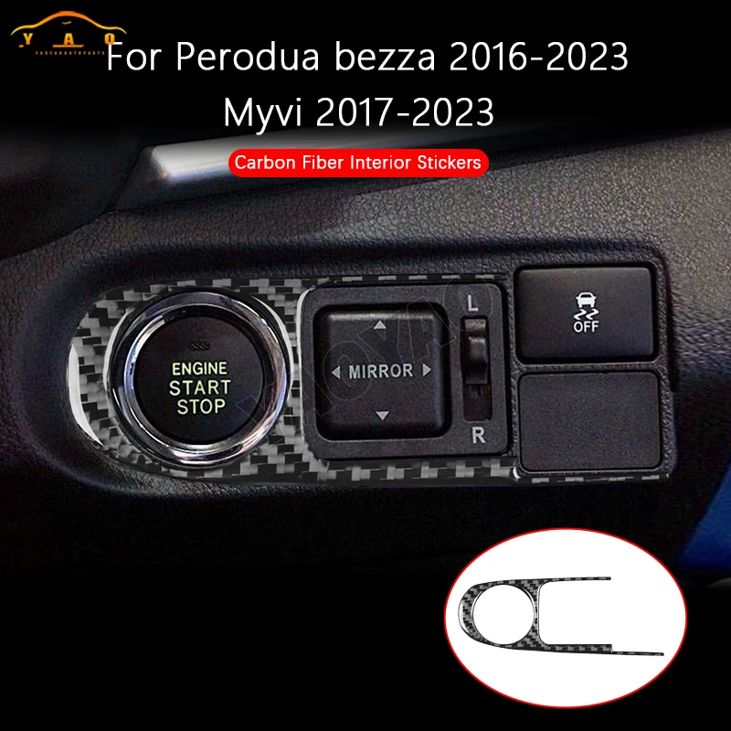 

Carbon Fiber For Perodua Bezza Myvi 2016-2023 Instrument Start Switch Panel Trim Cover Sticker Car Accessories
