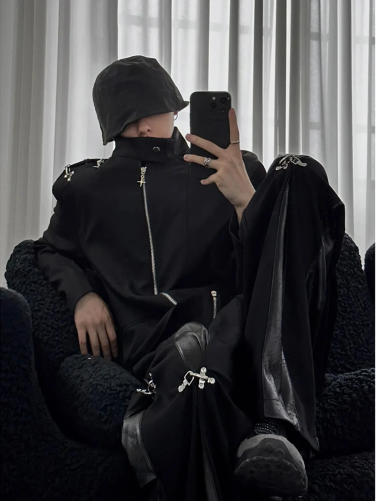 

k Sle Men's Pad oulder Suit Jaet Streetwear MA Pilot Jaet Baseball orm Autumn Outerwear Polyester Fiber