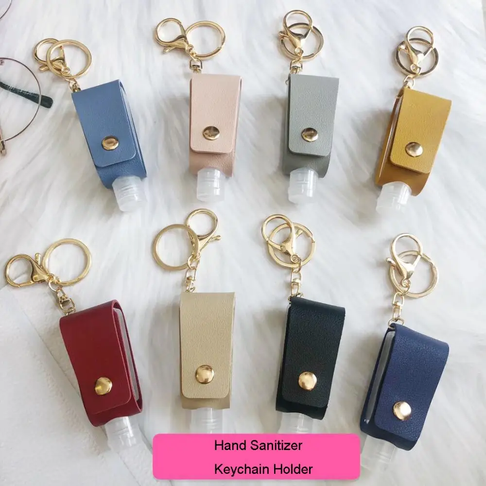 30ml with Bottle Cover Portable Hand Sanitizer Bottles Cosmetic Container with Keychain Holder Refillable Bottles