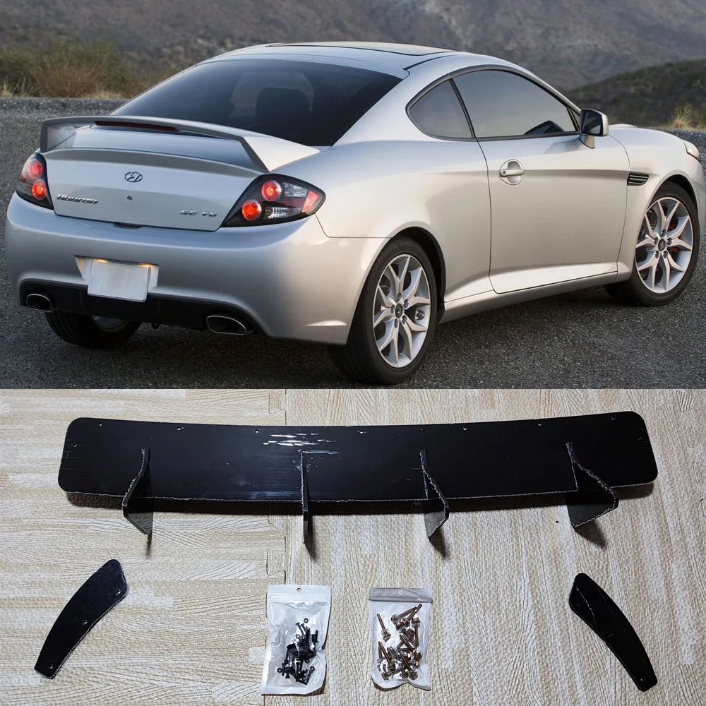 

Car Rear Bumper Diffuser Lip Cover Spoiler Splitter For Hyundai Coupe / Tiburon 2007 2008 2009 ABS Gloss Black Body Kits Tuning