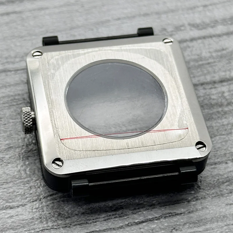 42mm Schwarzes Quadratisches Piloten-Cockpit-Gehäuse Saphirglas Passend für NH34 7S 4R NH35 NH36 Uhrwerk 28,5mm Zifferblatt Uhrenmodifikation – Detail 10