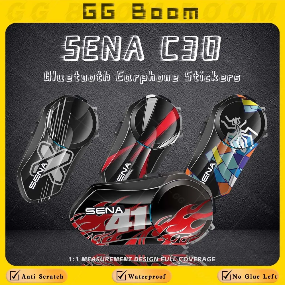 

Наклейки для наушников мотоциклетного шлема, декоративные наклейки для гарнитуры, креативные цветные наклейки, водонепроницаемые, для SENA C30, sena c30