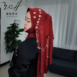 Appliques Handmade Wraps New Year 2026 Muslim Lady Festival Hijab