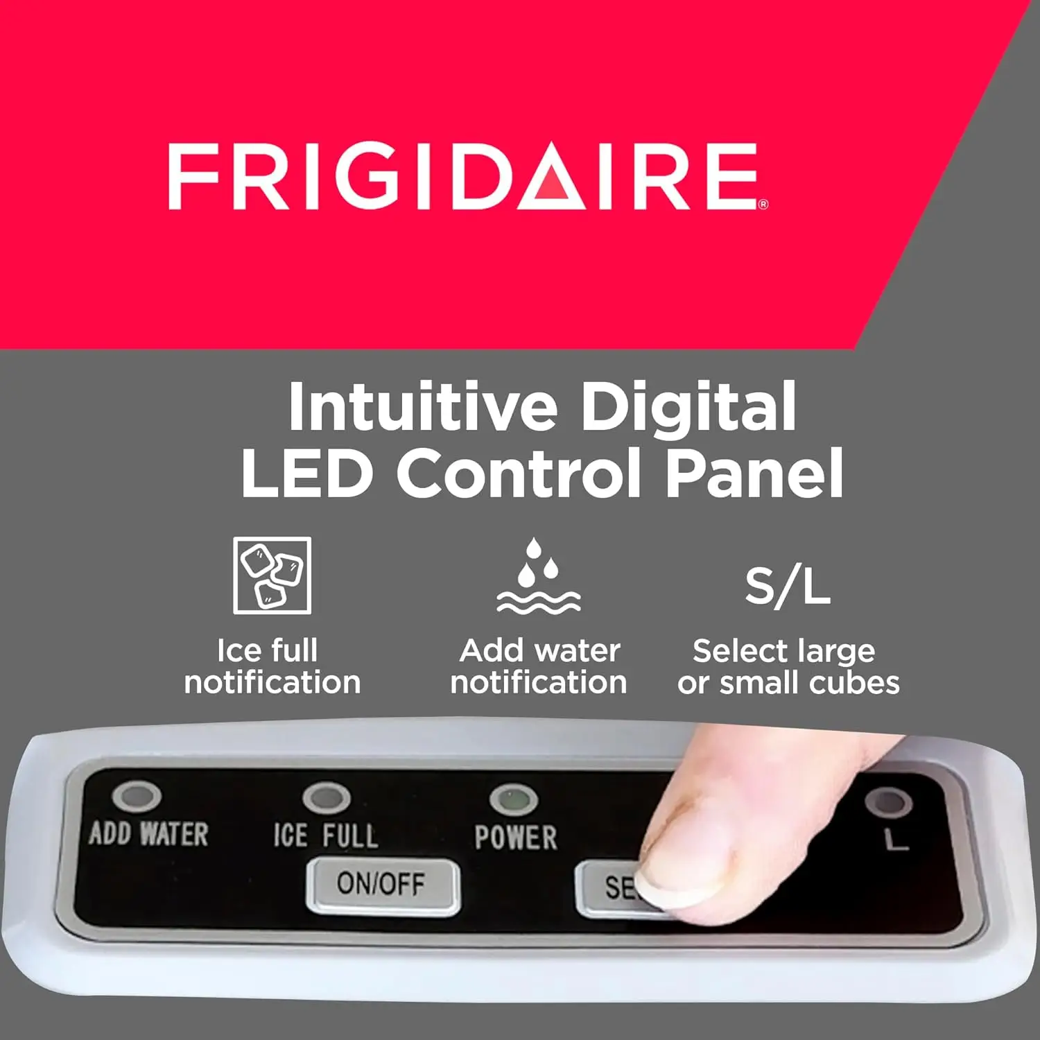 EFIC189, Countertop Ice Maker with Transparent Window, Bullet Ice Maker, 26 lbs.Small Ice Maker Machine USA