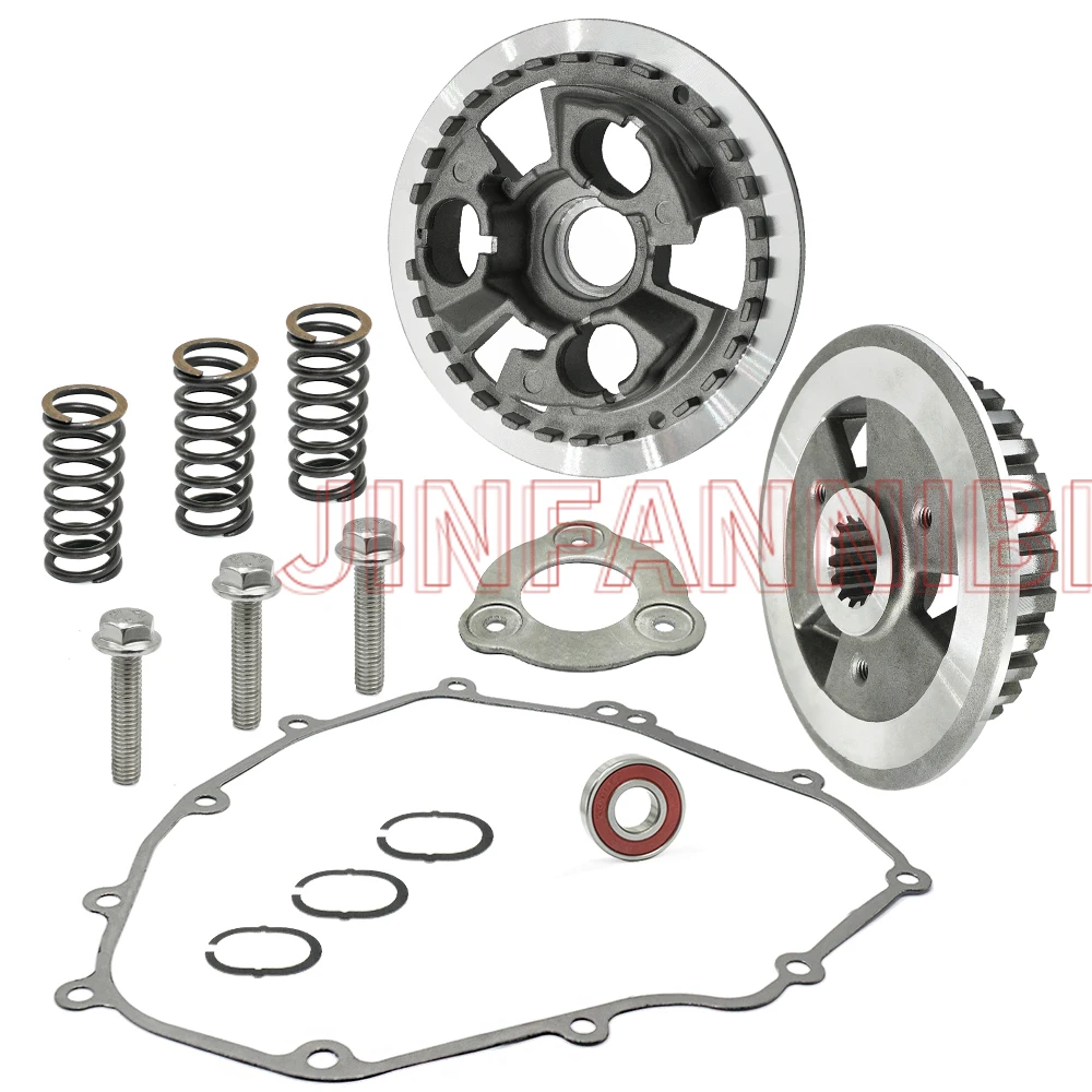 Clutch Center Inner Hub Kit & Pressure Plate Gasket For Kawasaki Ninja 400 2018 2019 2020 2021 2022 2023 2024