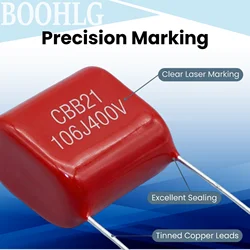 2pcs CBB capacitor Metal film capacitor 400V106J 400V10UF 400V 106 Pitch P25mm