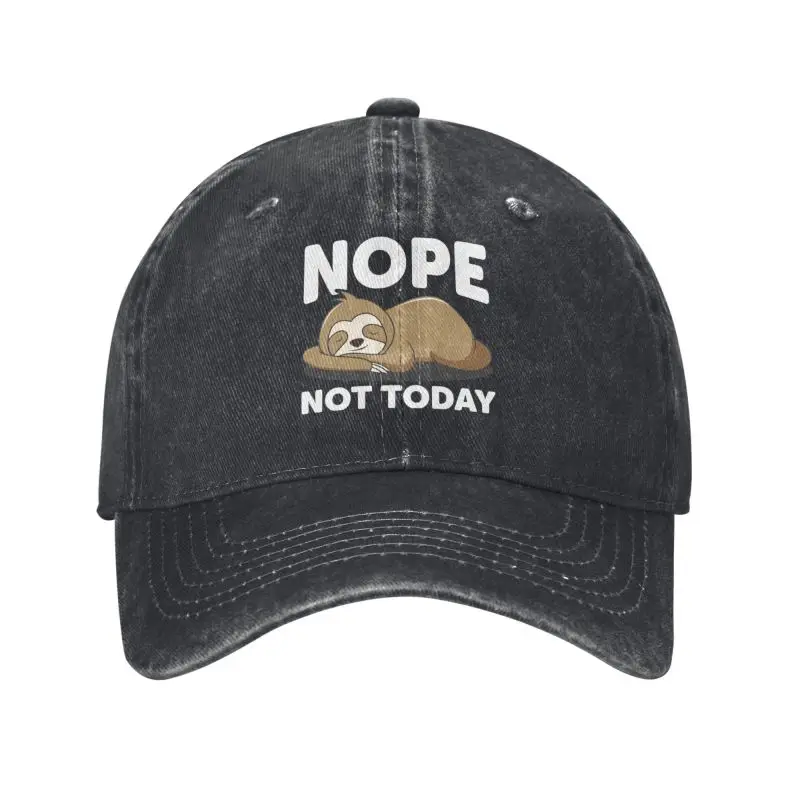 Custom Cotton Nope Not Today Lazy Sloth Baseball Cap Sun Protection Men Women's Adjustable Dad Hat Summer