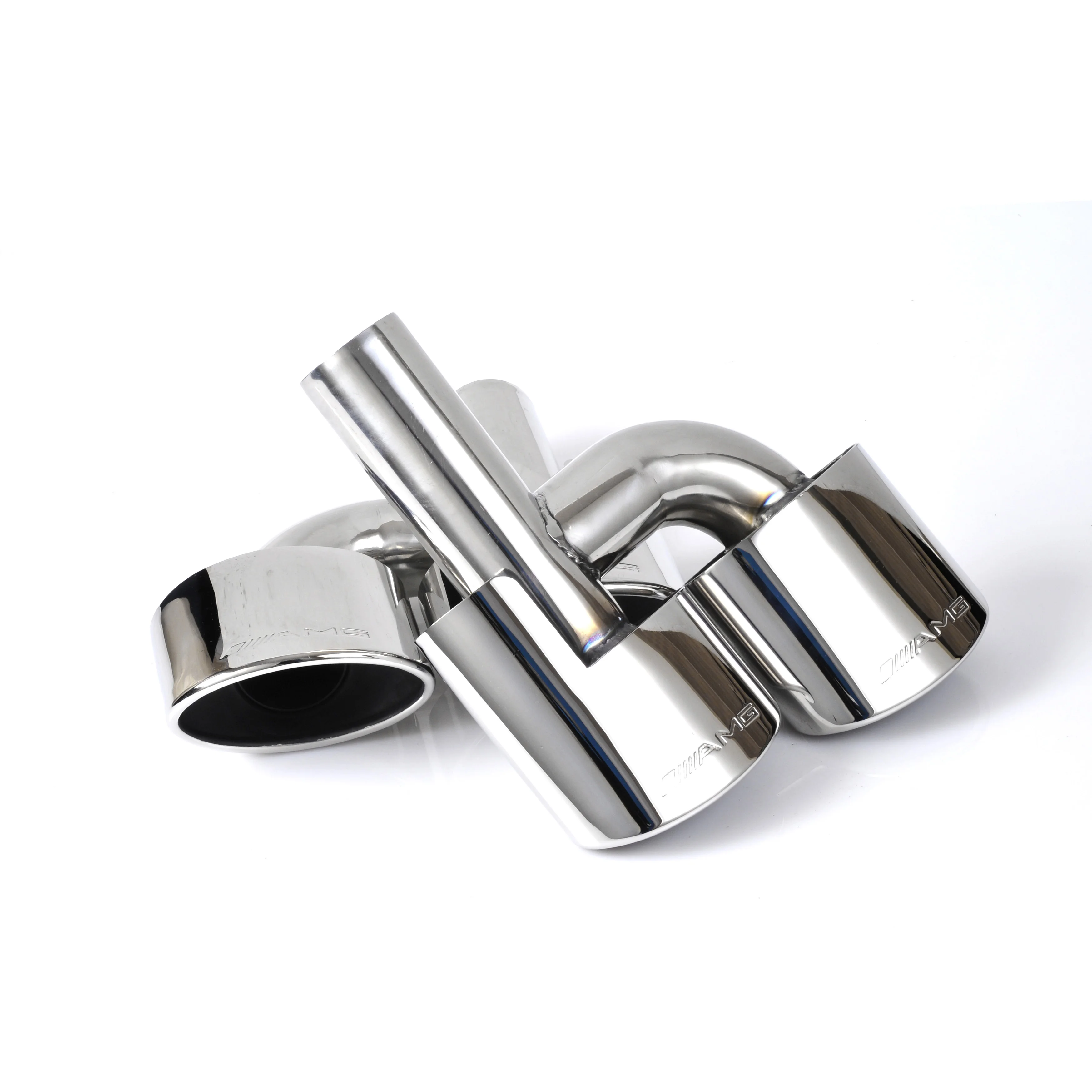 304 Stainless Steel High Quality Rear Exhaust Muffler Tips Pipes Silver Fit For Mercedes Benz AMG C-Class W204 C180 C200 C63