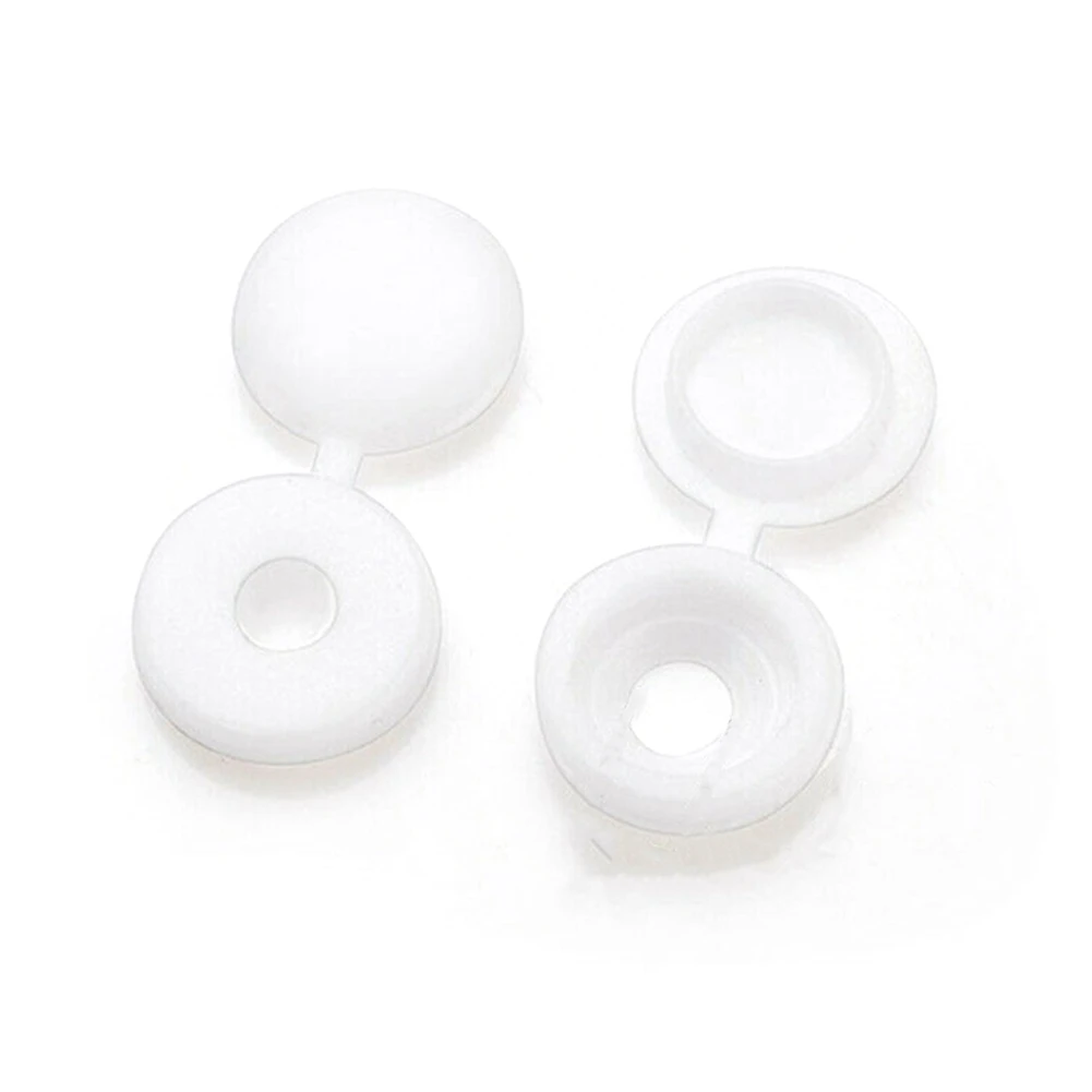 Screw Cap for Wall Furniture Decorative Nuts Cover Bolts Fold Snap Protective Cap Hardware Screw Cover 200Pcs(White)